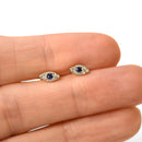 Cute Evil Eye Zirconia Stud Earrings Sterling Silver 18k Gold Plated / Platinum Plated