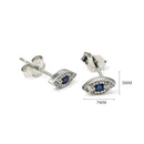 Cute Evil Eye Zirconia Stud Earrings Sterling Silver 18k Gold Plated / Platinum Plated
