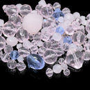 80g x Mixed Shape and Size Glass Beads - Pink