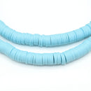 Heishi Polymer Clay Round Beads 8x1mm (620pc/32Inch) - Ice Blue