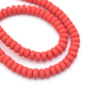 Heishi Polymer Clay Round Beads 6x1mm, 6x3mm - Red