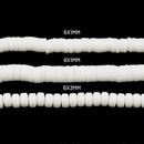 Heishi Polymer Clay Round Beads 6x1mm, 8x1mm, 6x3mm - White