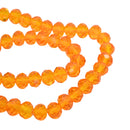 Faceted Rondelle Glass Beads - Orange