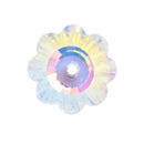 20 x Faceted Glass Flower Marguerite Beads 10x4mm - Clear AB