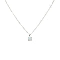 Classic Opal Round Drop Stylish Necklace Sterling Silver Platinum Plated