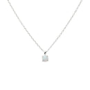 Classic Opal Round Drop Stylish Necklace Sterling Silver Platinum Plated