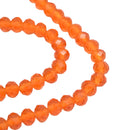 Faceted Rondelle Glass Beads - Orange