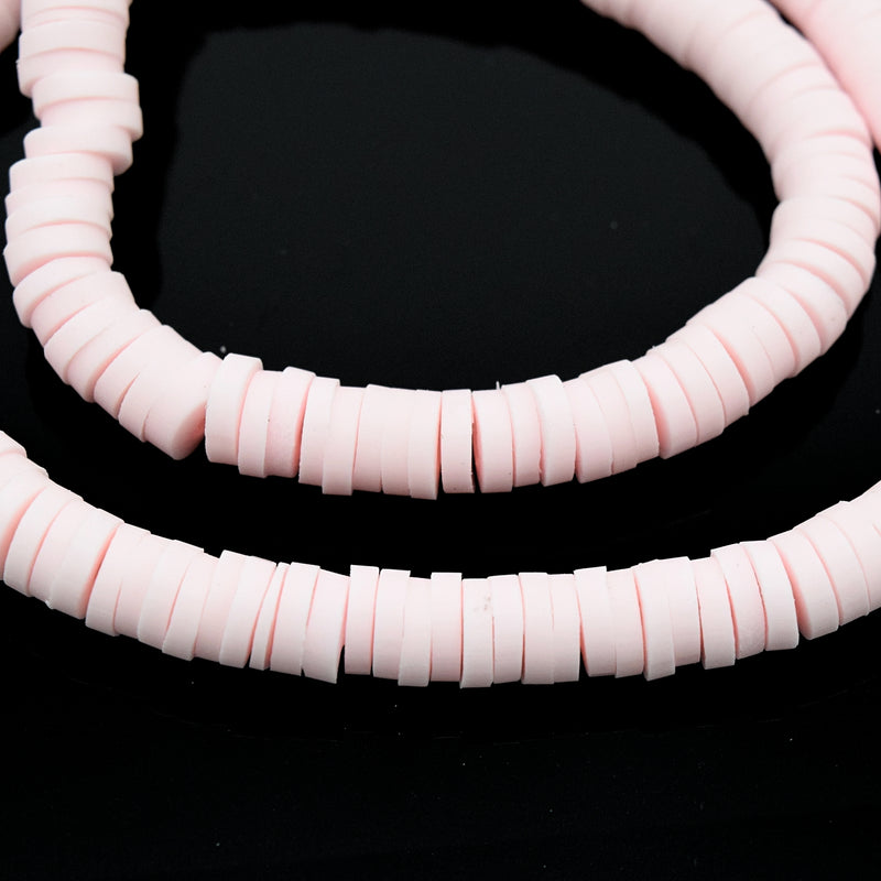 Heishi Polymer Clay Round Beads 6x1mm (3,700Pc/170Inch) - Blush