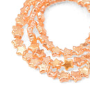 80 x Smooth Electroplated Glass Star Beads 9mm - Light Orange