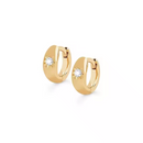 Star Burst Zirconia Huggie Earrings Sterling Silver 18k Gold Plated / Platinum Plated