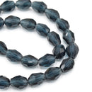 65 x Faceted Teardrop Glass Beads Montana - 5x7mm