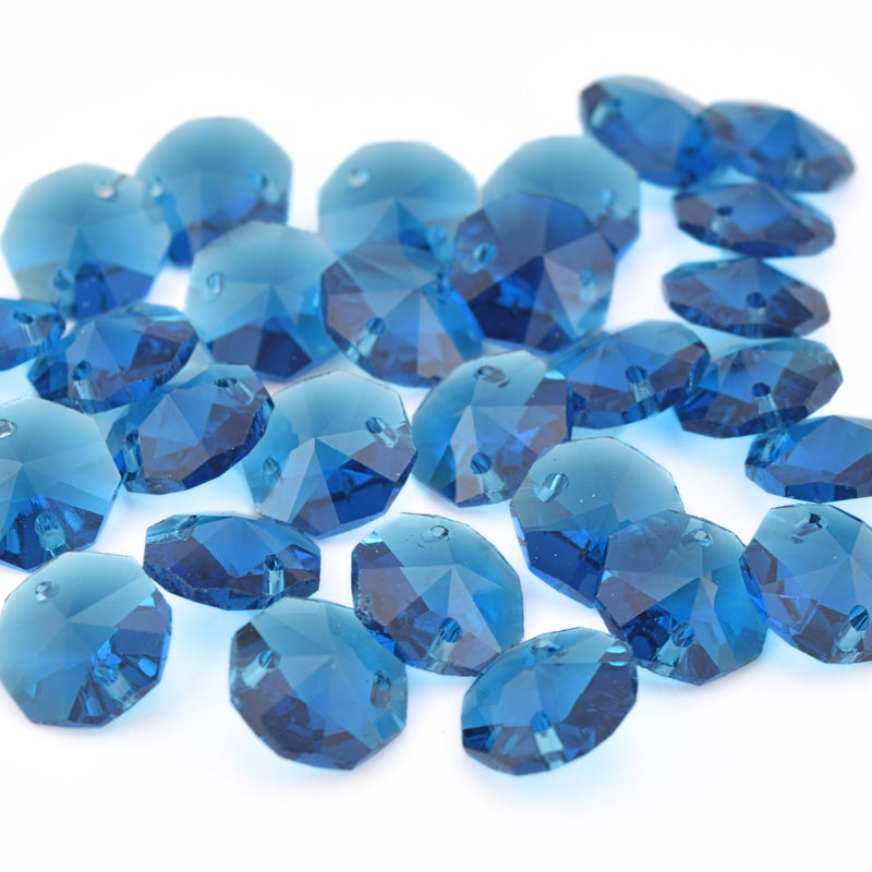 Octagon Glass Beads 14mm - Turquoise