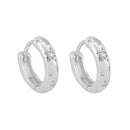 Star Hoop Zirconia Huggie Earrings Sterling Silver 18k Gold Plated / Platinum Plated