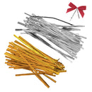 Metallic Twist Ties: Silver or Gold Party Favor Sweet Bags (500-Piece, 120mm x 4mm)