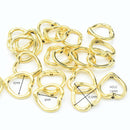 20 x Alloy Silver Heart Bead Frames 13.5x1mm