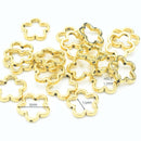 20 x Alloy Silver Flower Bead Frames 15x2mm