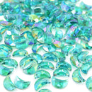 50 x Faceted Acrylic Moon Pendants 11x7mm - Emerald AB