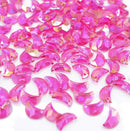 50 x Faceted Acrylic Moon Pendants 11x7mm - Fuchsia AB