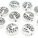 10 x Zinc Alloy Antique Silver Plated Round Tree of Life Beads 18x4mm