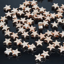 50 x Brass Alloy Star Beads 7x7x4mm - Light Rose Gold
