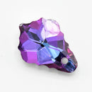 Faceted Glass Baroque Pendants Silver Plated - Green / Purple