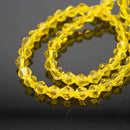 Faceted Bicone Glass Beads - Yellow