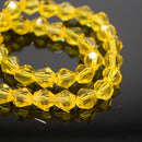 Faceted Bicone Glass Beads - Yellow
