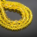 Faceted Bicone Glass Beads - Yellow
