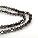 STAR BEADS: FACETED BICONE GLASS BEADS - METALLIC DARK COFFEE - Bicone Beads