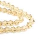 STAR BEADS: 40 x Faceted Bicone Glass Beads 8mm - Taupe - Bicone Beads