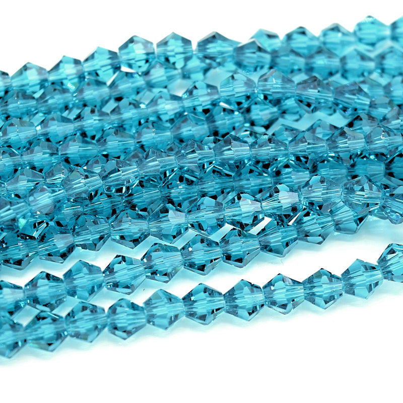 Faceted Bicone Glass Beads - Turquoise