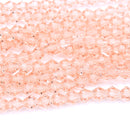 Faceted Bicone Glass Beads - Vintage Rose