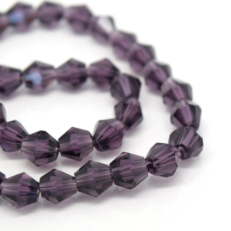 STAR BEADS: FACETED BICONE GLASS BEADS - VIOLET - Bicone Beads