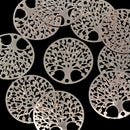 10 x Filigree Brass Tree Connectors 17.5 x 13.5mm - Rose Gold Plated