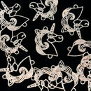 10 x Filigree Brass Unicorn Connectors 17.5 x13.5mm - Rose Gold Plated