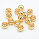 15 x 18k Gold Plated Brass Round Spacer Beads 6x4mm