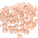 Czech Pressed Glass Bell Flower Beads 6x8mm (60pcs) - Speckle Peach
