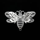 2 x Filigree SP Connectors With Rhinestones - Bee 50x34mm