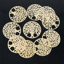 10 x Filigree Brass Tree Connectors 17.5 x 13.5mm - Gold Plated
