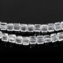 198 x Faceted Cube Glass Beads 4mm - Clear