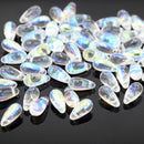Czech Pressed Glass Drop Beads 4x6mm, 6x9mm, 5x10mm - Clear AB