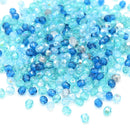 Czech Fire Polished Mix Faceted Glass Round Beads Pick Size - Aquamarine