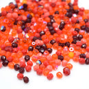 Czech Fire Polished Mix Faceted Glass Round Beads Pick Size -  Red