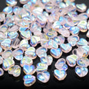 Czech Pressed Glass Heart Beads 8x8mm (60pcs) - Light Pink AB