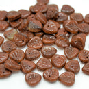 Czech Pressed Glass Leaf Beads 9mm (50pcs) - Amber