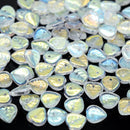 Czech Pressed Glass Leaf Beads 9mm (50pcs) - Clear AB