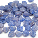Czech Pressed Glass Leaf Beads 9mm (50pcs) - Lilac