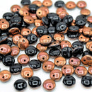 Czech Pressed Glass Lentil Beads 6mm (60pcs) - Black / Bronze