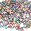 Czech Fire Polished Pressed Glass Round O Beads 4mm (120pcs) - Frost Mix