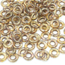 Czech Fire Polished Pressed Glass Round O Beads 9mm (30pcs) - Topaz